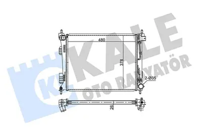 KALE 354280 Motor Su Radyatoru Blue I20 Rıo 1,6 Dızel 2011> Otomatık Vıtes GM 253101R350, GM 675002