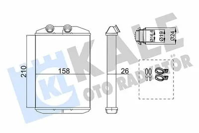 KALE 355105 Kalorifer Radyatörü 355105 Kango-Iıı Master (09-) Cıtan (Borusuz-Aparatlı) 26mm GM 4158304300, GM 7701209819, GM A4158304300, GM 2711500Q0G, GM 4419679, GM 93197775, GM A2711500Q0G, GM A4419679, GM A7701209819, GM A93197775