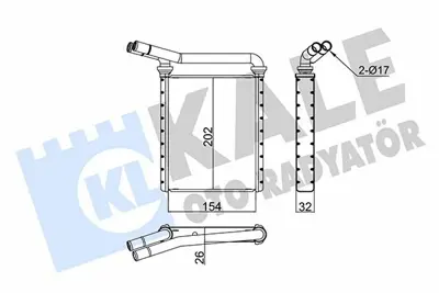 KALE 355115 Kalorıfer Radyatoru Toyota Corolla Aurıs 2007-> Avensıs 2008-2015 Rav 4 2008-> GM 8710702150, GM 8710742170, GM 871070K010, GM 871070K050