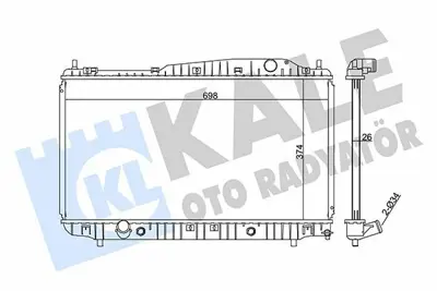 KALE 355300 Motor Radyatoru Evanda 374x698x26 GM 96278702, GM 96328702, GM 96475476