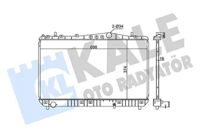 KALE 355500 Motor Radyatoru Rezzo 374x698x16 GM P96271477, GM 96271475, GM 96271477, GM 96813422, GM 96813423, GM 61664, GM 8MK376767281, GM 8MK376762631, GM 1313019, GM P96813422