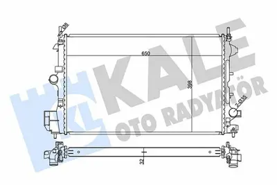 KALE 355580 Motor Su Radyatoru Brazing M.T Vectra C Z19dth GM 1300264, GM 1300273, GM 2441845, GM 13196477, GM 24418345, GM 51770416, GM 51775637, GM 51825583, GM 130026424418345, GM 51770420