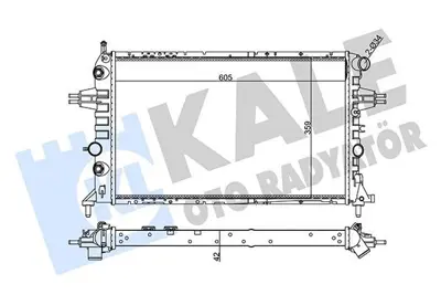 KALE 355610 Motor Su Radyatoru Astra G Y20dth Y22dtr GM 1300210, GM 1300241, GM 1300407, GM 9192607, GM 9201018, GM 93174625