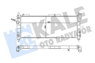 KALE 357025 Su Radyatörü GM 1300152, GM 1300153, GM 52459322, GM 52459323