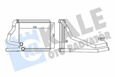 KALE 358625 Kalorıfer Radyatoru Honda Cıty 09<14 (Borulu) [brazıng Al-Al] [147x175,9x26] GM 79110TF0G01