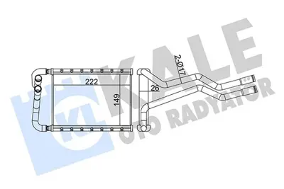 KALE 358630 Kalorıfer Radyatoru Hyundaı Santa Fe Iı 2.2crdı 06<10 (Borulu) (Brazıng Al-Al) (149x222x26) GM 971382B001