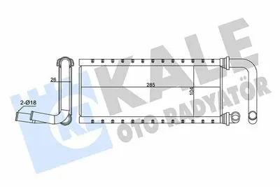 KALE 358675 Kalorıfer Radyatoru (Borulu) 26mm Isuzu Npr75 Nlr Nnr Novo (Brazıng Al-Al)