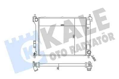 KALE 358930 Motor Su Radyator I20 1,4 Dızel 2008 2015 Manuel GM 253101J200, GM 253104P200, GM 54M41, GM 67549