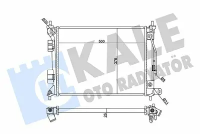 KALE 358965 Motor Su Radyatoru Hyundaı İ20 Actıve 1.4 15-> (Otomatık 500x376x26 ) GM 25310C8050