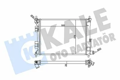 KALE 359120 Motor Su Radyatoru Hyundaı İ20 1.2 1.4  14-> (Manuel 500x380x26) GM 25310C8000