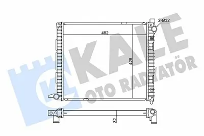 KALE 359400 Motor Su Radyatoru Land Rover Freelander 482×428×32 GM PCC000101, GM PCC000100, GM ESR4199, GM 1013048, GM 8MK376772341, GM 2M17, GM 64300A