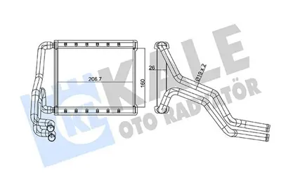 KALE 360810 Kalorıfer Radyatoru Hyundaı Elantra Vı 1.6 1.6d 2.0 15=> Borulu [brazıng Al Al] [160x206.7x26]