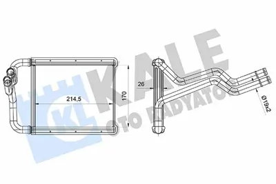 KALE 360845 Kalorıfer Radyatoru Kıa Sorento Iı 2.0-2.2crdı 2.4cvvt 09<15 Borulu [brazıng Al-Al] [214.5x170x26]
