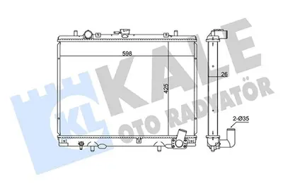 KALE 362300 Motor Su Radyatoru L200 4x4 00>06 Manuel (425x598x26) GM MR281023, GM MR201023, GM 1163034, GM 18M30, GM 62892, GM 50534300