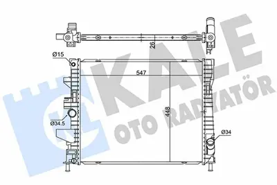 KALE 362675 Su Radyatörü GM 1903023, GM 1922567, GM F1F18005VD, GM F1F18005VE, GM 606446
