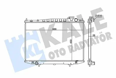 KALE 362700 Motor Su Radyatoru Nıssan Pıckup D22 Manuel (450x688x22) GM 214102S710, GM 214603S800, GM B14603S800, GM 214102S810, GM 67357, GM 67356, GM 19M53, GM 1213080, GM 214103S110, GM 214002S810