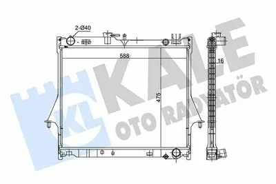 KALE 362720 Motor Su Radyatoru Isuzu D-Max 04>12 (Manuel Vıtes)(475x588x16)