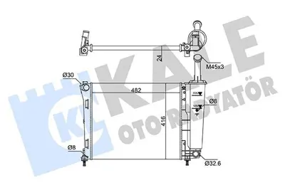 KALE 363060 Motor Su Radyatoru Fıat 500 Panda 1.2 08<12 Ac (Mt) (Mekanık) (482x416x24) GM 517871151898115