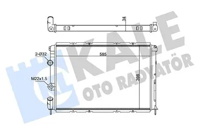 KALE 363065 Motor Radyatoru Megane 1,4 / 1,6 / 2,0 1,9d 95 02 (585x388x26)