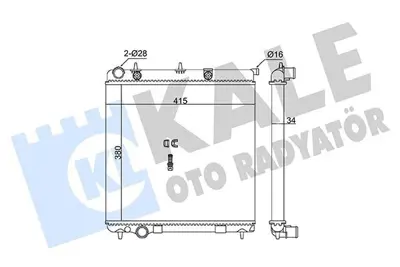 KALE 363125 Motor Su Radyatoru Peugeot 206   207 - Cıtroen C2   C3 1.4hdı 70 Eco 02=> (Mt) (Ac-Nac) [mekanık] [3