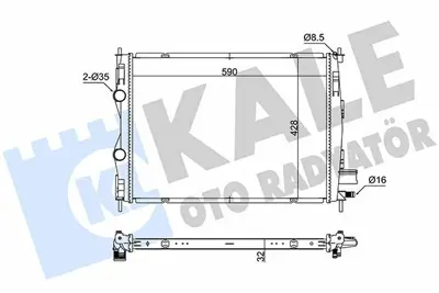 KALE 363180 Motor Su Radyatoru Nıssan Qashqaı 1,5 Dcı K9k Manuel Vıtes 2007 2013 (590x429x34)