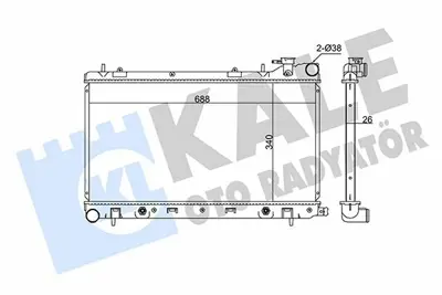 KALE 364700 Motor Su Radyatoru Impreza Forester 96>01 Otomatık (685x345x23) GM 45111FC340, GM 45199FC021