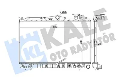 KALE 369400 Motor Su Radyatoru Sonata Otomatık 1993 1998 (400x680x26) GM 2531034050, GM 2531034000, GM 2531033350, GM 376726791, GM 2531034300, GM 2531034350, GM 2531033A10, GM 1283069, GM 8MK376726791, GM 8MK376762221