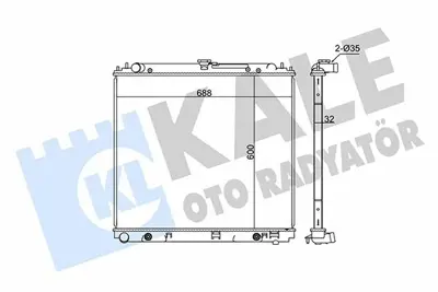 KALE 370600 Motor Su Radyatoru Navara Pathfinder 05> (600×692×32) GM 21460EB30A, GM 21460EB31A, GM 21460EB31B, GM 1213067, GM 68717, GM 68717A, GM 21410EB30A, GM 21410EB31A, GM 21410EB00B, GM 21410EB31B