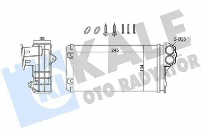 KALE 370620 Kalorıfer Radyatoru 206 14-16 16v 1.6 2.0hdı 00> 206+ T3e 1.4hdı 09>13 Mekanık 245x137x35 GM 6448L0, GM 6448Q2, GM 8FH351315561