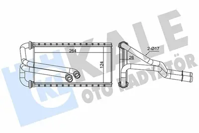 KALE 370650 Kalorıfer Radyatoru Focus4 20> Borulu Brazıng Al 124x264x26 GM JX6A18B539AA