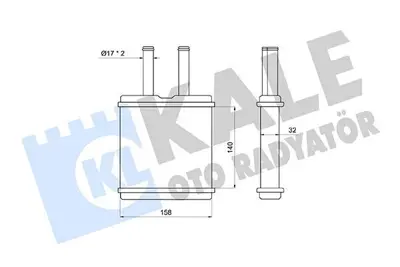 KALE 370685 Kalorıfer Radyatoru Kıa Prıde 1.3 99<01 Borulu [mekanık] [140x158x32]
