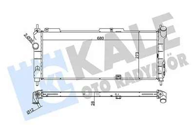 KALE 371100 Motor Su Radyatoru Combo Corsa Corsa B Tigra (680×273×26) Brazing Manuel Vites GM 1300152, GM 1300153, GM 52459322, GM 52459323