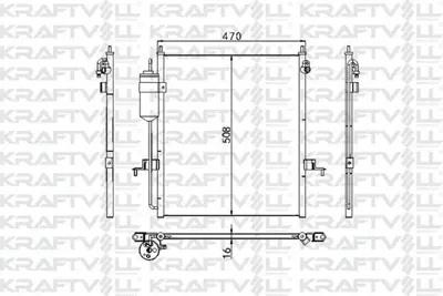 KRAFTVOLL 08060031 Klima Radyatoru (Kondanser) L200 06-> ( 447×448×20 ) GM 7812A171, GM MN123606, GM MN123642, GM MN148282, GM 7812A263, GM DCN45001, GM 8FC351343581, GM 940068, GM 940610, GM 38012E541