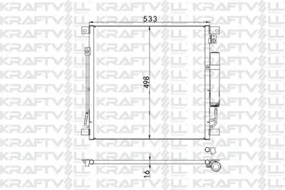 KRAFTVOLL 08060032 Klima Radyatoru Fıat Fullback 2.4 16> Mıtsubıshı L 200 2.4 4×4 16> GM 6000607000, GM 7812A292, GM 7812A341