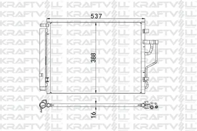 KRAFTVOLL 08060065 Klima Radyatoru (Kondanser) Sportage - Ix35 10-> ( 538×383×16 ) GM 976062S000, GM 976062S001, GM 9760623000, GM 977012S000, GM 8333037