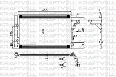 KRAFTVOLL 08060067 Klima Radyatoru (Kondanser) Komple Kıa Soul 2014-> GM 97606B2000, GM 97606B2001