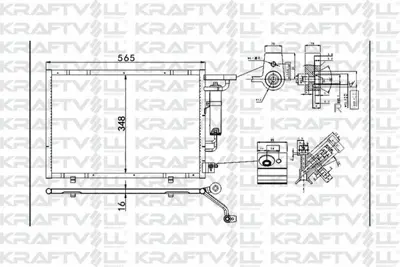 KRAFTVOLL 08060122 Kondenser Klima Radyatoru Ford Ecosport 1.5 Tı 14> GM 1855763, GM 5264068, GM AV1119710HA, GM AV1119710HB, GM AV1119710FA, GM 1818909, GM 8FC351000401, GM 940500