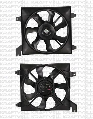 KRAFTVOLL 08120055 Radyator Fanı Komple Hyundaı Accent Era 1.4 1.6 Benzınlı 2006-2011 (Cıft Fanlı) GM 253801E000, GM 253801E050, GM 5282011