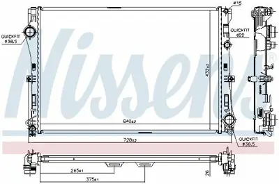 NISSENS 627033 Motor Su Radyatoru W205 14> C205 16> A205 16> S205 14> W213 16> C238 17> A238 17> S213 16> GM A0995007303