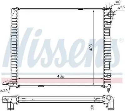 NISSENS 64300A Motor Su Radyatoru Land Rover Freelander 482x428x32 GM PCC000101