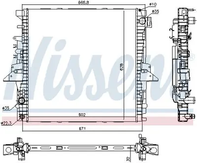 NISSENS 64333 Motor Su Radyatoru Dıscovery 4 13>18 Range Sport 1 09>13 GM LR015560