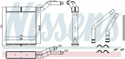 NISSENS 71770 Kalorıfer Radyatoru Focus 1,4ı - 1,6ı - 1,8ı - 1,8tdcı - 2,0ı - 2,0tdcı 04> (187x169x42) GM BP4K61A10