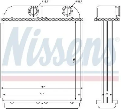 NISSENS 73644 Kalorıfer Radyatoru Volvo S40 I (644) 1.6 99>03 V40 Station Wagon (645) 1.6 95>99  GM 30850697