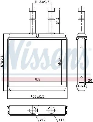 NISSENS 76504 Kalorıfer Radyatoru P96539642