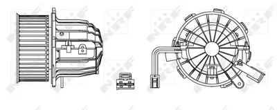 NRF 34163 Kalorıfer Motoru A4 Avant 13>15 A4 Quattro 10>16 A5 Q5 12>17 Rs4 13>16 Rs5 10>16 GM 8T1820021, GM PAB820021C, GM 5991212, GM 8EW351104431, GM 87428