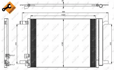 NRF 35968 Vw Passat 2.0d 15-Condenserwith Dryer GM 5QD820411K