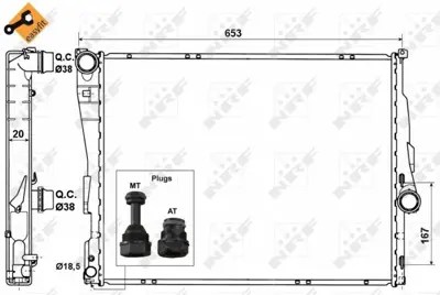 NRF 51582 Motor Su Radyatoru Bmw E46 Z4 E85 M52 M54 M57 GM 14362409, GM 14362419, GM 1436242, GM 14362429, GM 155981411, GM 1611557, GM 1611565, GM 1611573, GM 1613108, GM 17111611557