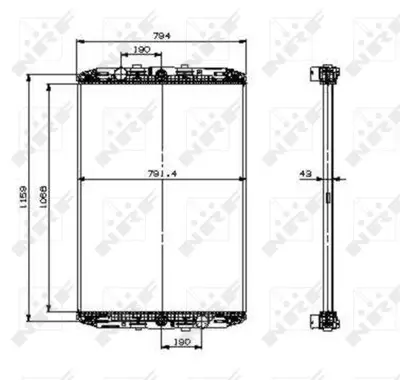 NRF 519541 Motor Su Radyatoru Daf Xf 95 (Cercevesız) - (Mt) GM 1326996