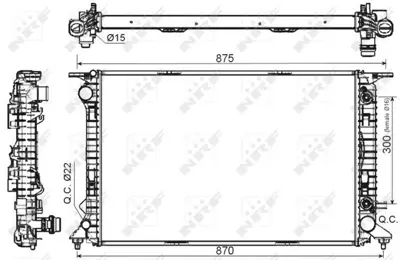 NRF 53116 Motor Su Radyatoru Audı Q5 3,0tdı Ccwa (Otomatık) 08> GM 8R0121251A