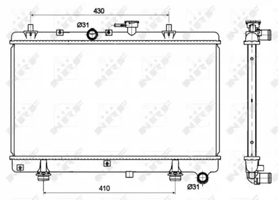 NRF 53121 Motor Su Radyatoru Kıa Rıo 1,3 1,5 2000 2005 Manuel Vıtes GM 25310FD010